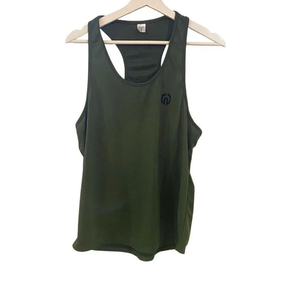 Neleus Women’s Razorback Tank Top – Army Green – Size Small (USA)
